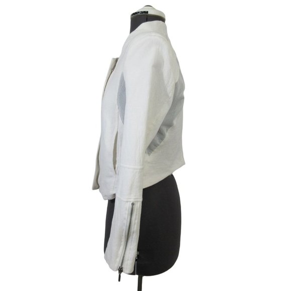 BlankNYC white collarless crop Motor City moto jacket - Picture 2 of 12